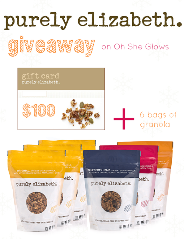 purelyelizabethgranolagiveaway Giveaway: $100 gift card + 6 bags of Purely Elizabeth Granola!