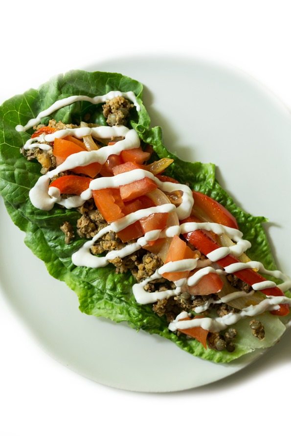 vegantacos 8784   Ultimate Green Taco Wraps with Lentil Walnut Taco Meat (Vegan + Gluten Free)