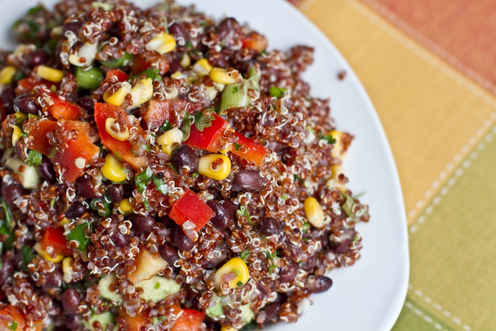 Red Quinoa and Black Bean Vegetable Salad — Oh She Glows